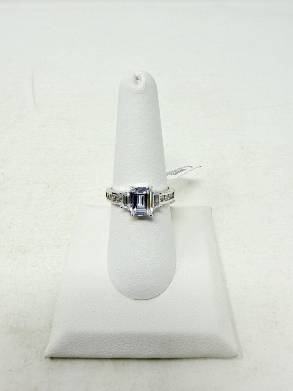 Shop LC Simulated Diamond Silvertone Size 8 Ring Rectangle Shaped 5543